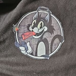 Black Polo Shirt with Cartoon Embroidery